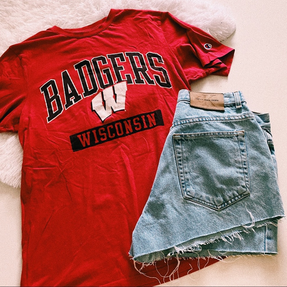 Red Wisconsin Badgers Champion Tshirt